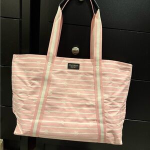Victoria's Secret Pink and White Tote Bag